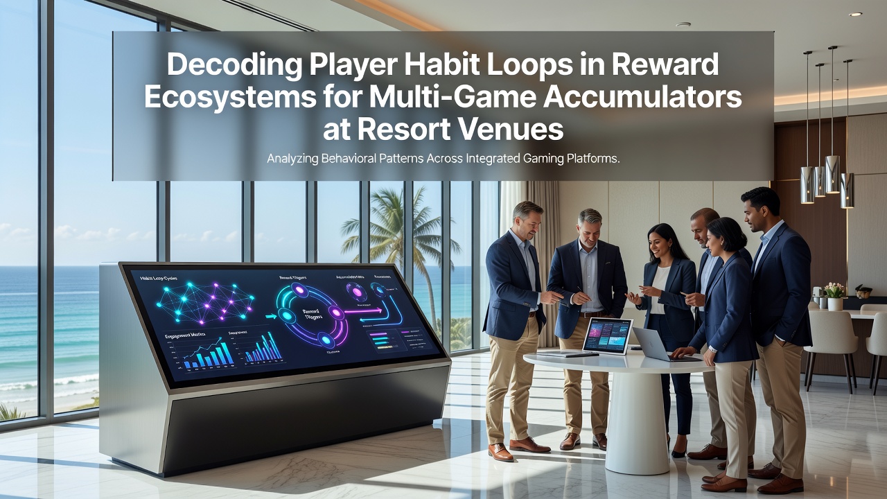 Integrated resort floor showing players engaging with multiple gaming stations including slots, tables, and sportsbooks connected through loyalty apps