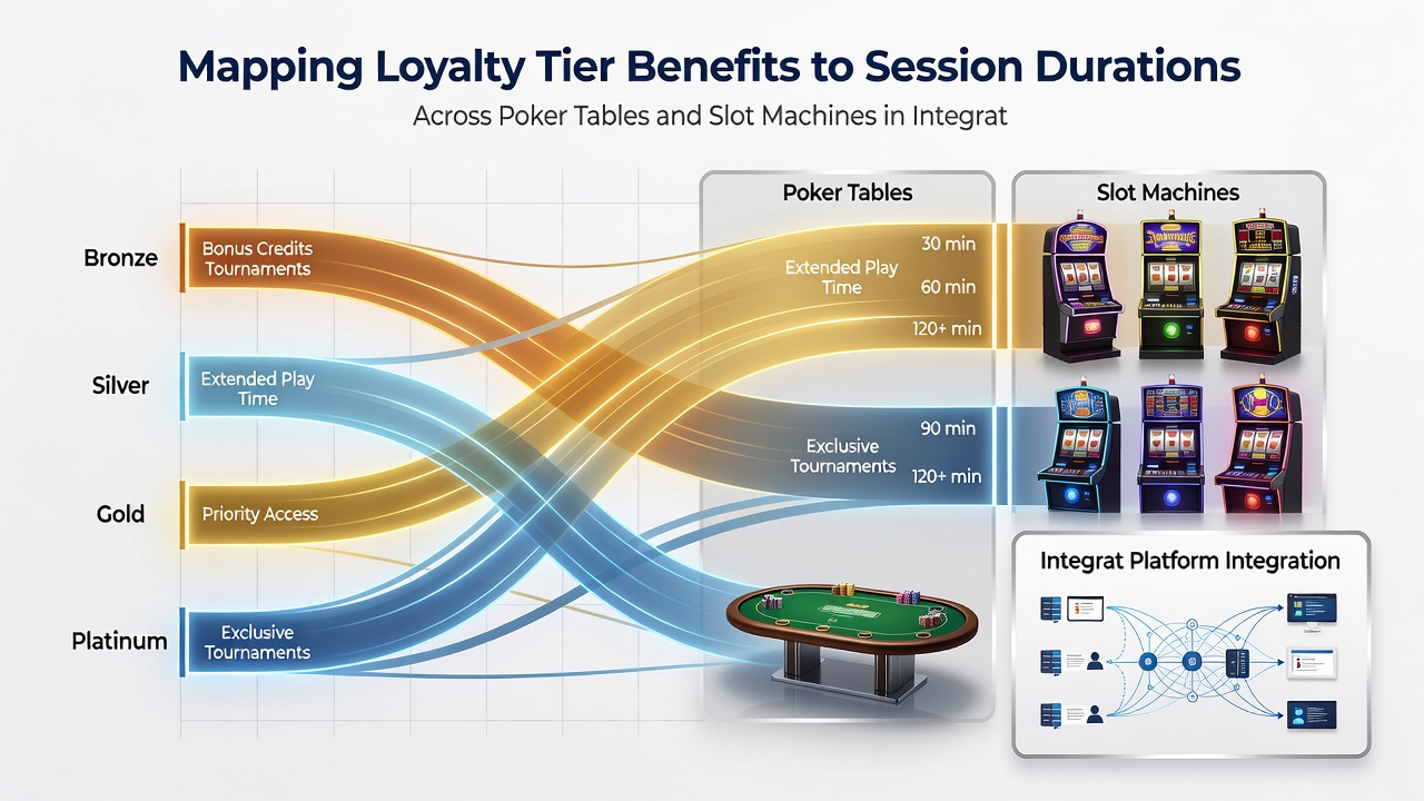 Session duration charts comparing poker and slots loyalty benefits